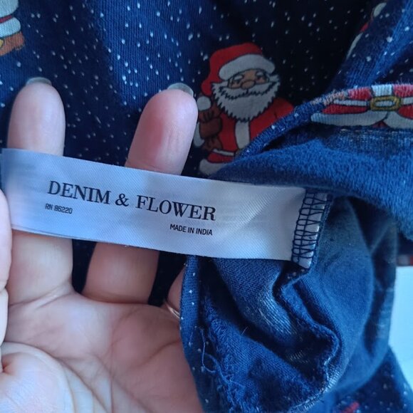 L🎅 Denim&Flower Ricky Singh Unisex Santa Christmas Jacket With Hood - Picture 8 of 8